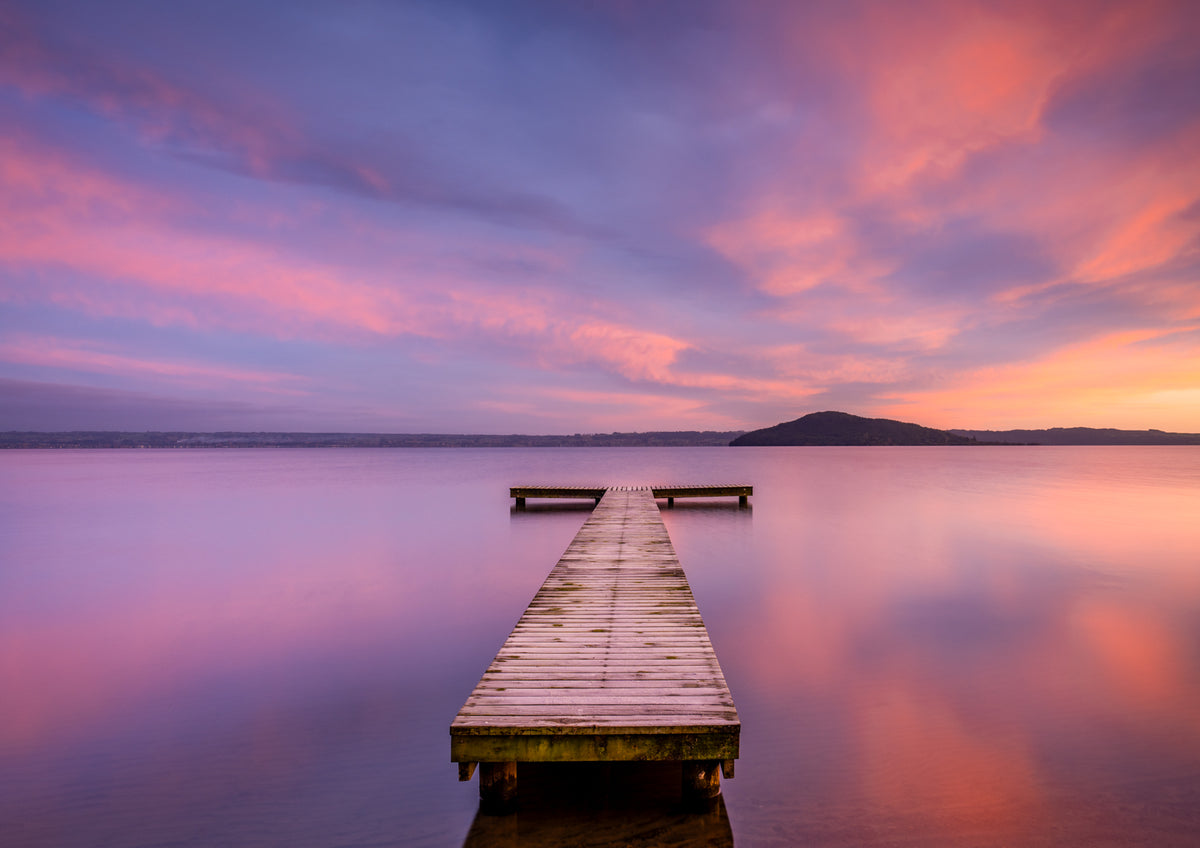 Holdens Bay Jetty Sunrise Rotorua NZ Fine Art Prints Canvas Meghan Maloney Photography