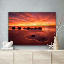 Load image into Gallery viewer, Moeraki Boulders Intense Sunrise