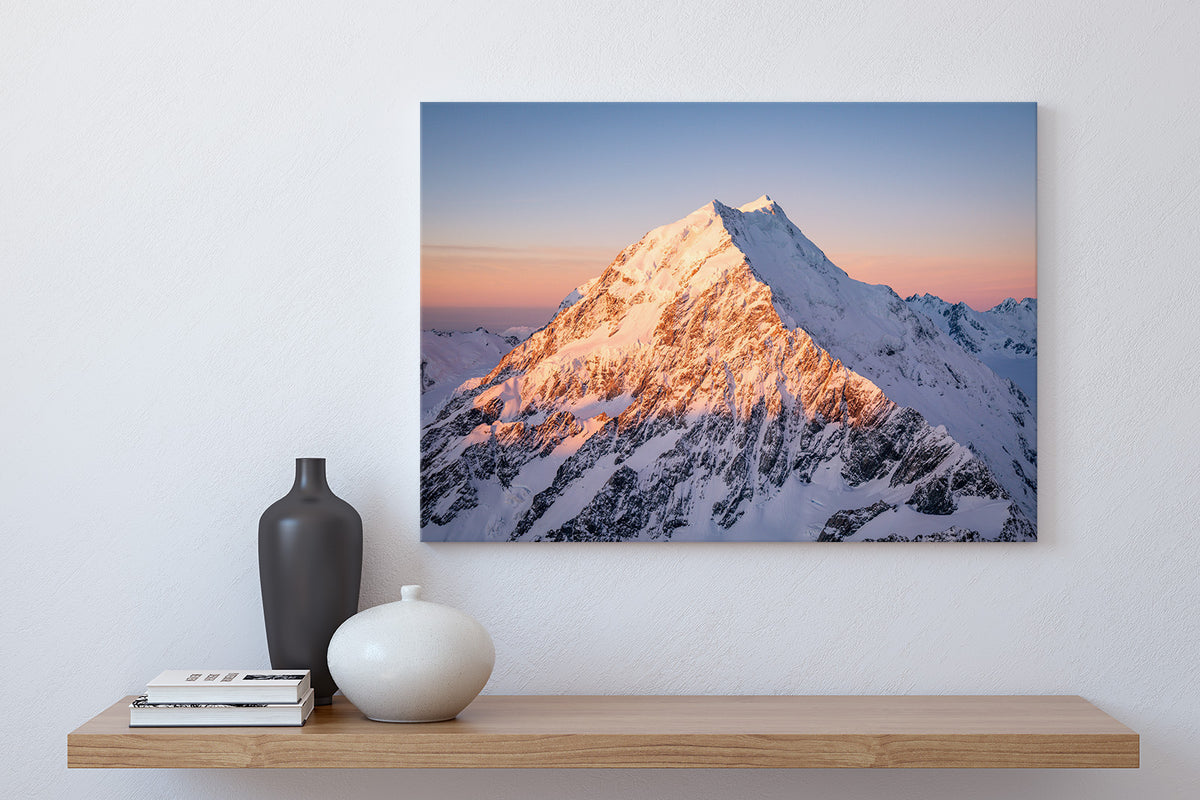 Aoraki Mount Cook Summit Sunset NZ, Fine Art Prints