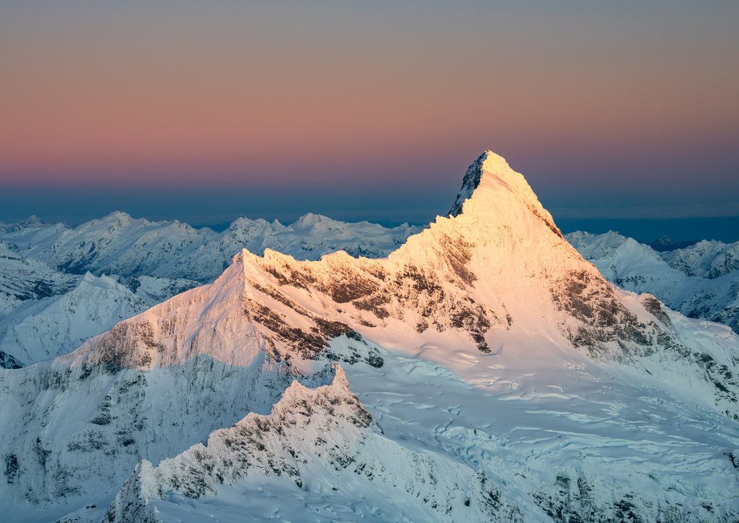 mt aspiring sunrise aerial southern alps