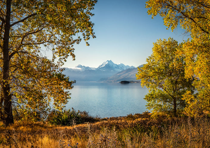 autumn view mt cook lake pukai