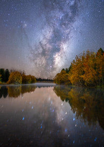 autumn milky way reflections twizel lagoon