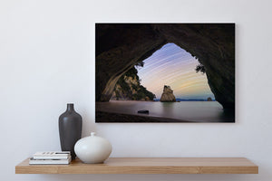 cathedral cove star trails print