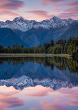 Load image into Gallery viewer, Lake Matheson Pink Sunrise Reflections