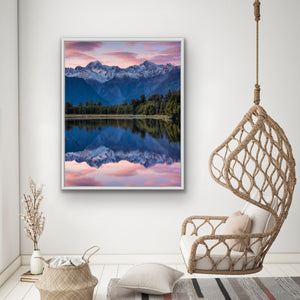 Lake Matheson Pink Cloud Sunrise