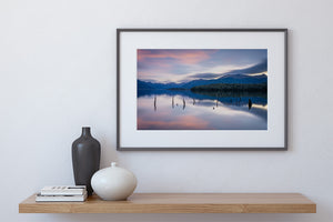 pink sunset colour lake monowai fiordland