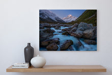 Load image into Gallery viewer, hooker river mt cook dusk canvas