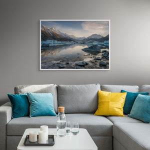 Tasman Lake Golden Aoraki Light
