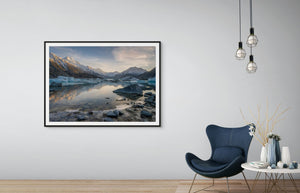 Tasman Lake Golden Aoraki Light