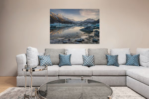Tasman Lake Golden Aoraki Light