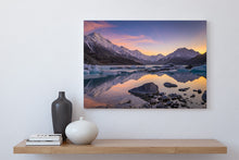 Load image into Gallery viewer, tasman lake mt cook sunrise reflection