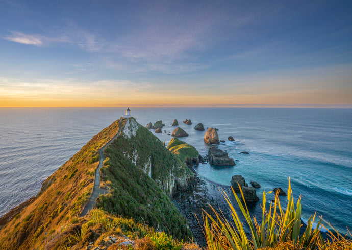 nugget point lighthouse golden hour