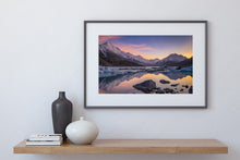 Load image into Gallery viewer, tasman lake mt cook sunrise reflection