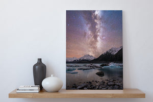 tasman lake milky way mt cook canvas