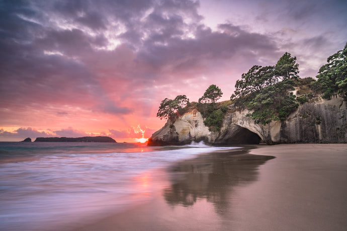 Cathedral Cove Fiery Sunrise