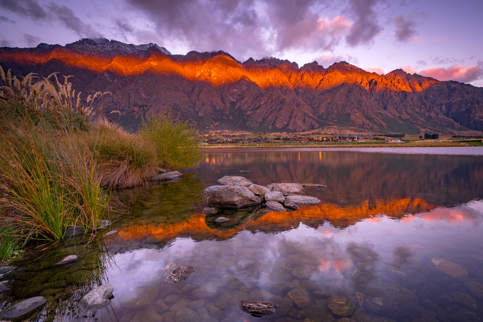 Remarkable Sunset Remarkables Sunset Fire Queenstown NZ | Fine Art Prints | Canvas ...