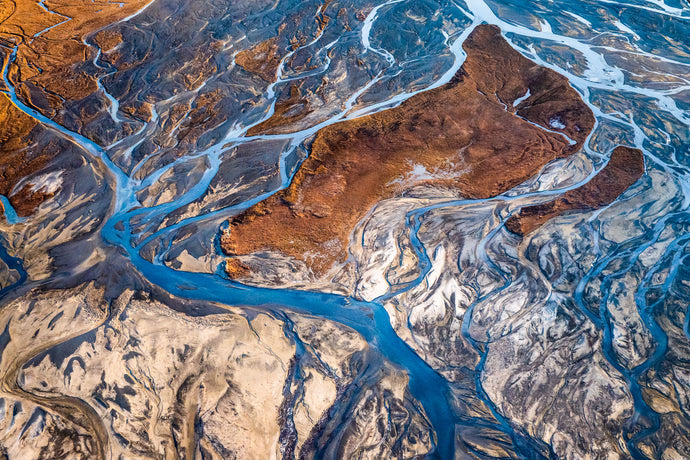 Godley River Braids Aerial Abstract