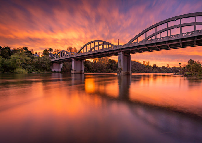 Waikato River Fiery Sunset